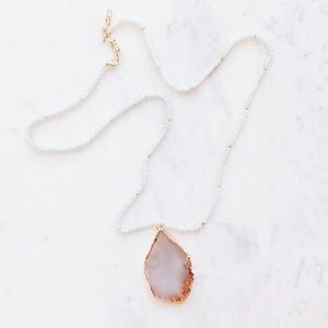 Geode Beaded Drop Necklace